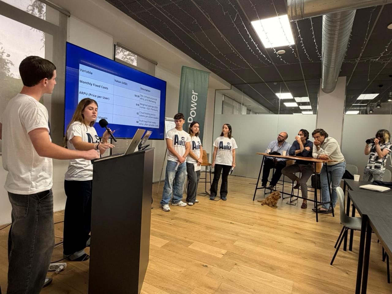 Team pitching their startup at thePower